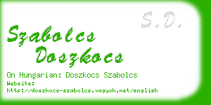 szabolcs doszkocs business card
